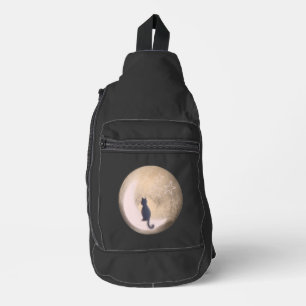 Sac À Bandoulière chat sur la lune