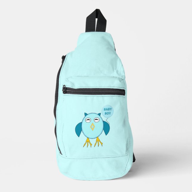 Sac À Bandoulière Chouette Bébé Bleu Cute (Recto)