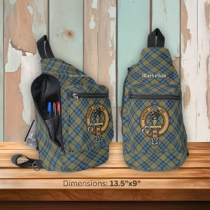 Sac À Bandoulière Cimier du clan MacLellan sur tartan ancien
