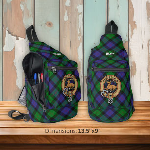 Sac À Bandoulière Clan Blair Crest sur Tartan