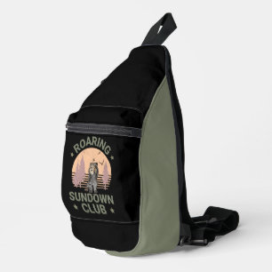 Sac À Bandoulière Club du coucher de soleil de la forêt rétro du tig