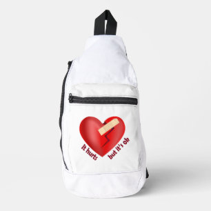 Sac À Bandoulière Coeur brisé guéri avec patch et citation de vie