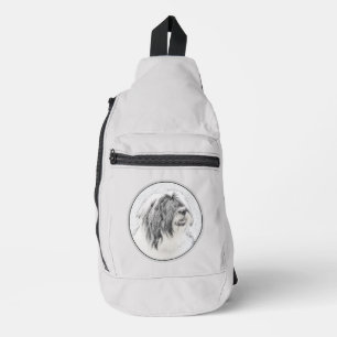 Sac À Bandoulière Collie à poils Beardie Black Dessin mignon Chien A