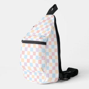 Sac À Bandoulière Coloris Pastel Couleurs Cute Retro Check Motif