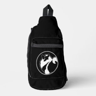 Sac À Bandoulière Contour graphique Keeshond Mignon Art original de
