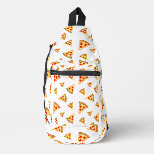 Sac À Bandoulière Cool et amusant pizza tranches motif blanc blanc