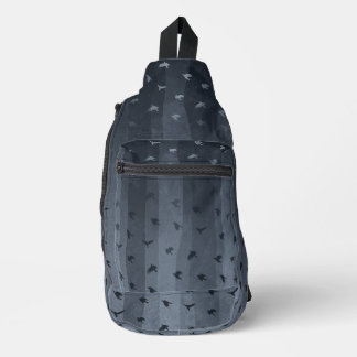 Sac À Bandoulière Corbeaux Volant Blues Grunge Rayure Moderne Gothiq