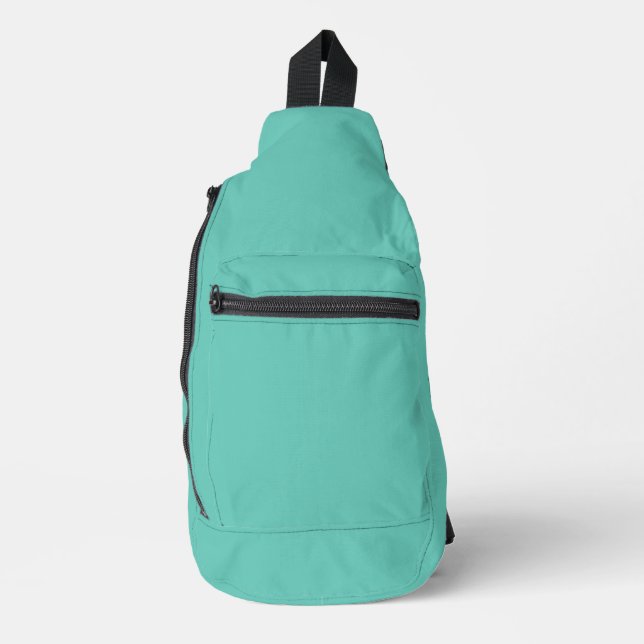 SAC À BANDOULIÈRE COULEUR BISCAINE VERT (Recto)