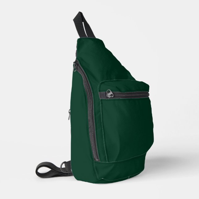 Sac À Bandoulière Couleur solide vert foncé (Coin gauche)