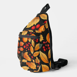 Sac À Bandoulière Couleurs Abstraites de automne Baies Feuilles oran
