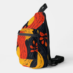 Sac À Bandoulière Couleurs de automne Abstraites Feuilles orange et