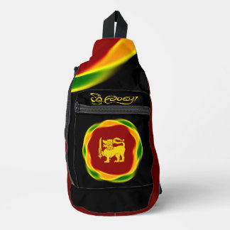 Sac À Bandoulière Couleurs du drapeau du Sri Lanka et Lion jaune Sin