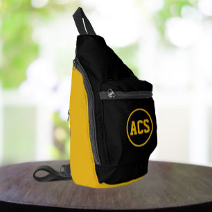 Sac À Bandoulière Couleurs et lettres de l'école noir et or