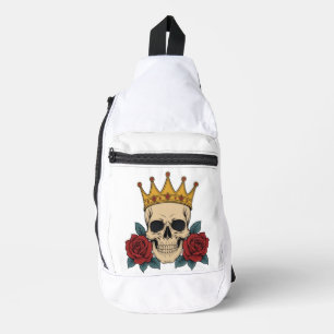 Sac À Bandoulière Couronne de crâne gothique avec roses rouges – Bik