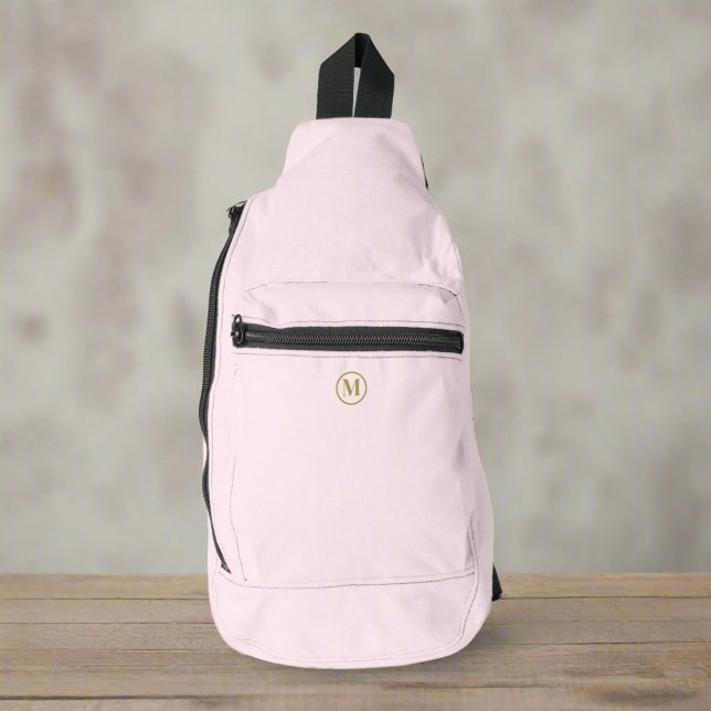 Sac À Bandoulière Coutume Or Initial L Girl Nettoyé rose pâle (Créateur téléchargé)