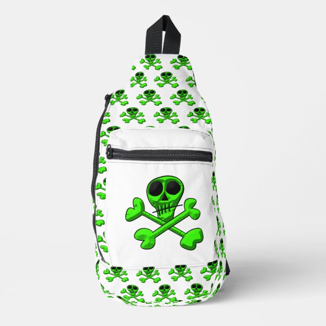 Sac À Bandoulière crâne vert néon (Recto)