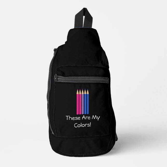 Sac À Bandoulière Crayons de fierté bisexuelle (Recto)