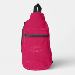 Sac À Bandoulière Cute Custom Magenta & Rose "Ballet Everyday"