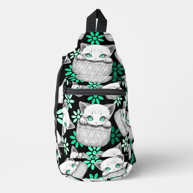 Sac À Bandoulière Cute de chat et pointe joueuse à partir d'une poch (Recto)