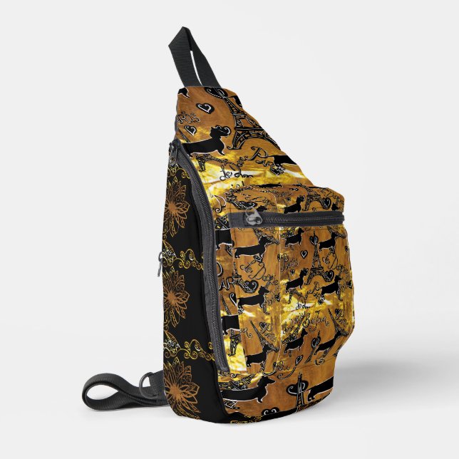 Sac À Bandoulière Dachshund Or (Coin gauche)