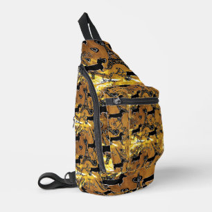 Sac À Bandoulière Dachshund Or