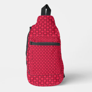 Sac À Bandoulière Damier Rouge Noir