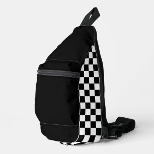 Sac À Bandoulière Damier simple noir et blanc
