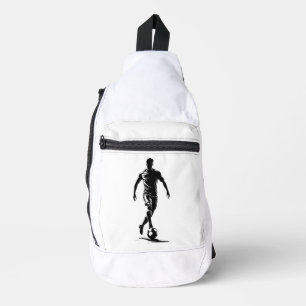 Sac à bandoulière d'art silhouette de joueur de fo