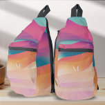 Sac À Bandoulière dégradé coloré moderne monogramme voyage<br><div class="desc">Voici le "Monogramme Moderne Colorful Abstrait Gradients Travel Sling Bag" conçu par PixeliaDesigns, un chef-d'oeuvre de couleurs vives et design minimaliste pour la femme contemporaine. Conçu avec un mélange unique de dégradés abstraits modernes, ce sac à bascule se distingue par son monogramme blanc personnalisé, alliant style et simplicité. Idéal pour...</div>