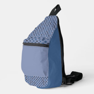 Sac À Bandoulière Denim, gris et pois bleus crépuscules