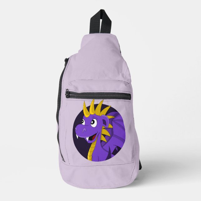 Sac À Bandoulière Dessin animé de dragon violet  (Recto)