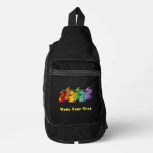 Sac À Bandoulière Dessin animé de dragons arc-en-ciel colorés