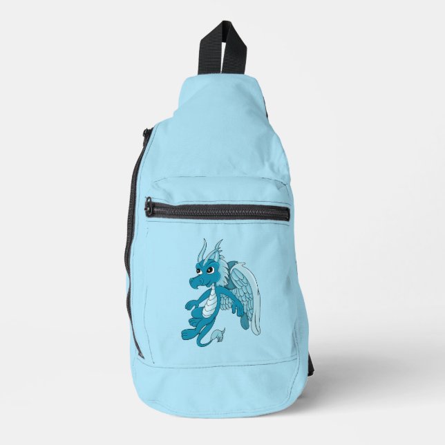 Sac À Bandoulière Dessin animé dragon bleu  (Recto)