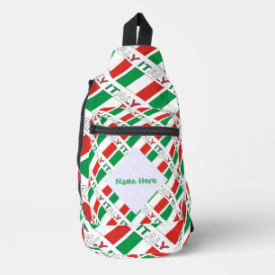 Sac À Bandoulière Dessin personnalisé de l'héritage avec drapeau ita