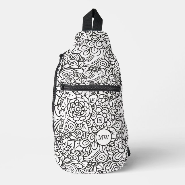 Sac À Bandoulière Doodle Floral Retro (Recto)