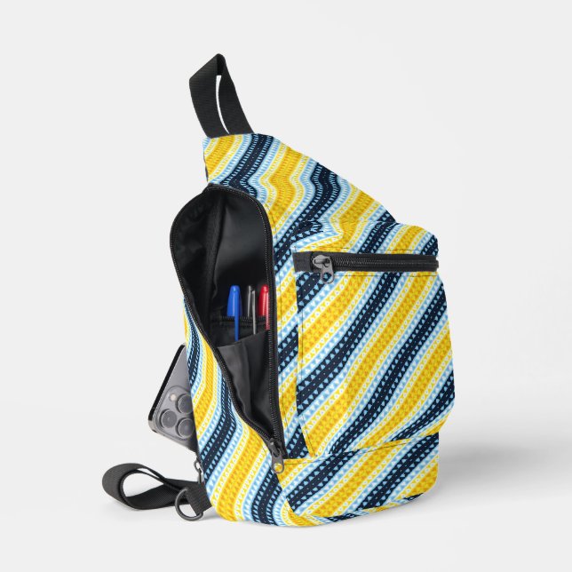 Sac À Bandoulière Drapeau de fierté BoHo Groovy Géométrique Abstrait (Ouvrir)