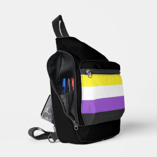 Sac À Bandoulière Drapeau de fierté non binaire de SlipperyJoe's jau