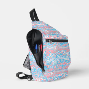 Sac À Bandoulière Drapeau de fierté trans Hippie Bohème Groovy Vague