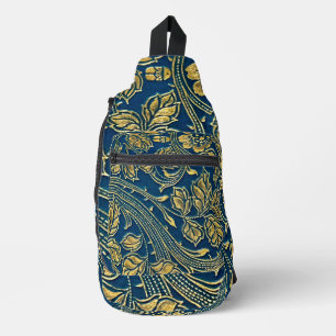 Sac À Bandoulière Élégance Bleu Doré