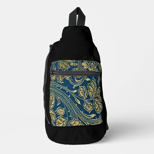 Sac À Bandoulière Élégance Fleur Dorée  (Recto)