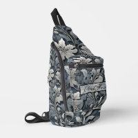 Elégant bleu poussiéreux argent blanc gris gris fl