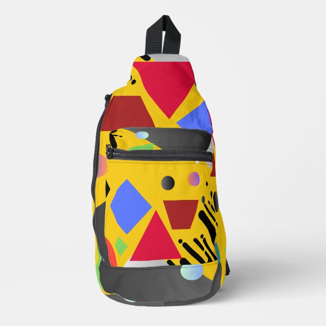 Sac À Bandoulière Élégant chic moderne style géométrique garçon (Recto)