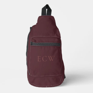 Sac À Bandoulière Élégant Faux Timbre Burgundy Brûlé Sophistiqué