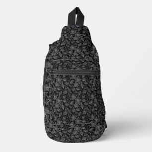 Sac À Bandoulière Élégant floral noir 