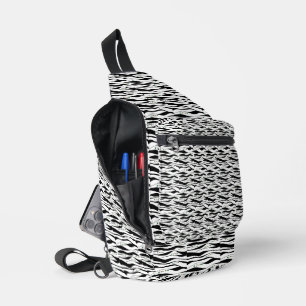 Sac À Bandoulière Élégant Noir et Blanc