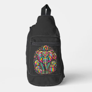 Sac À Bandoulière Eléphant Majestueux Décoré Avec Des Designs Vibran