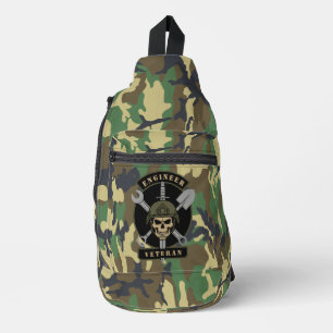 Sac À Bandoulière Emblème de soutien de combat vétéran du génie