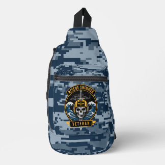 Sac À Bandoulière Emblème d'hélicoptère militaire vétéran nageur de 