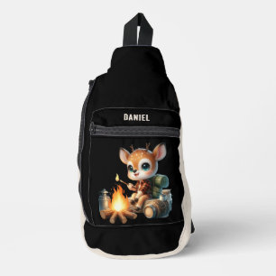Sac À Bandoulière Enfants mignons camping ajouter nom cerf