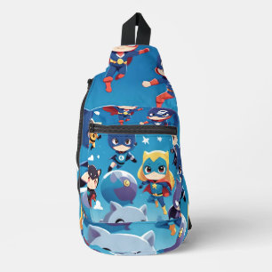 Sac À Bandoulière Enfants super-héros volant haut